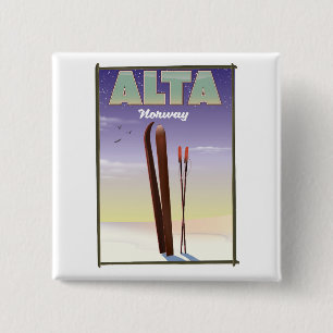 ALTA Norwegen Skireiseplakat Button