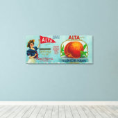 Alta Peach-Etikett Leinwanddruck (Insitu (Holzboden))