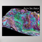 Alta Ski Area 3dSkiMaps Poster (Vorne)