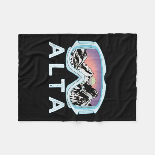 Alta Ski Design _ Alta, Ut Skischneegeschenk Fleecedecke (Vorderseite (Horizontal))