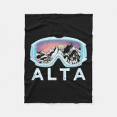 Alta Ski Design _ Alta, Ut Skischneegeschenk Fleecedecke (Vorderseite)