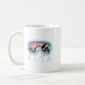 Alta Ski Design _ Alta, Ut Skischneegeschenk Kaffeetasse (Links)