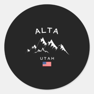 Alta Ski Resort Rocky Mountains Skifahren Souvenir Runder Aufkleber