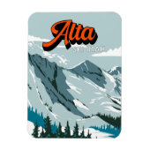 Alta Skigebiet Winter Utah Vintag Magnet (Vertikal)