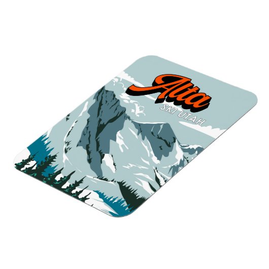 Alta Skigebiet Winter Utah Vintag Magnet (Linke Seite)