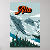 Alta Skigebiet Winter Utah Vintag Poster (Vorne)