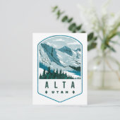 Alta Utah Ski Abzeichen Postkarte (Stehend Vorderseite)