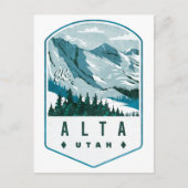 Alta Utah Ski Abzeichen Postkarte (Vorderseite)