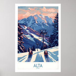 Alta Utah Ski Druck - Wintersport Reise Dekor 1 Poster
