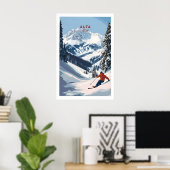 Alta Utah Ski Poster - Pulverschnee-Bergwand (Heimbüro)