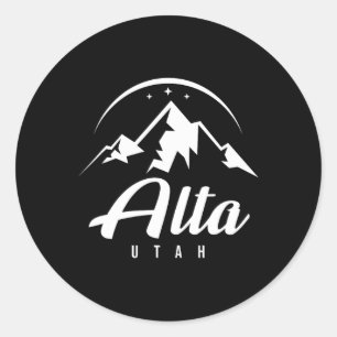 Alta Utah Ski Resort Skifahren Snowboarden Runder Aufkleber
