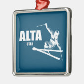 Alta Utah Skier Ornament Aus Metall (Links)