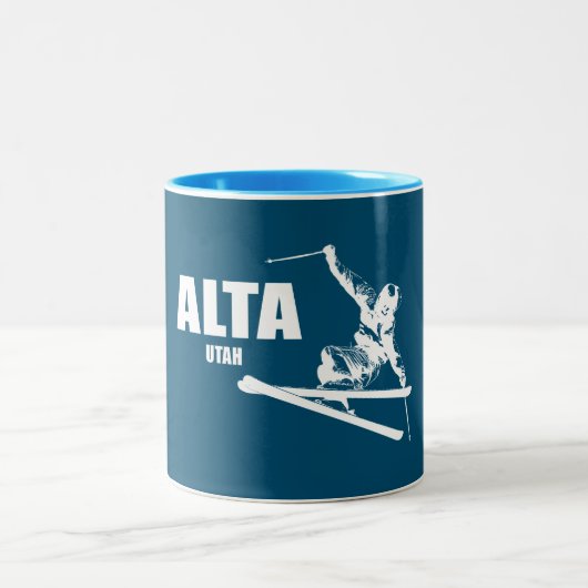 Alta Utah Skier Zweifarbige Tasse (Mittel)