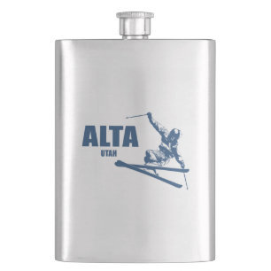 Alta Utah Skifahrer Flachmann