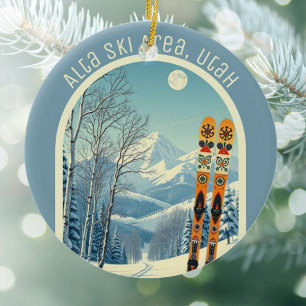 Alta Utah Skigebiet Souvenir Keramik Ornament