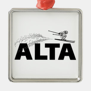 Alta Utah Skispringer Ornament Aus Metall