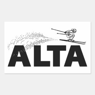 Alta Utah Skispringer Rechteckiger Aufkleber