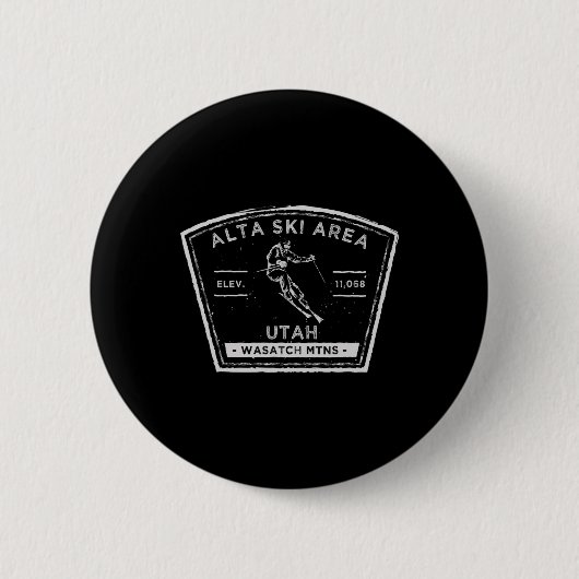 Alta Utah Snow Skiing Button (Vorderseite)