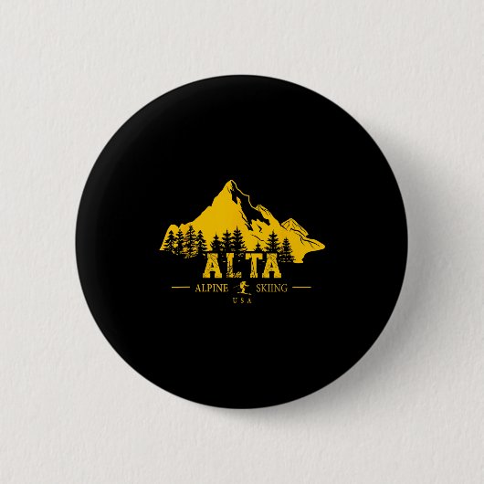 Alta Utah Usa Ski Resort Alpin Skipass Mou Button (Vorderseite)