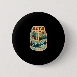Alta Utah Vintage-Skiurlaub Ski-Reise-Andenken Button