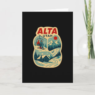 Alta Utah Vintage-Skiurlaub Ski-Reise-Andenken Karte