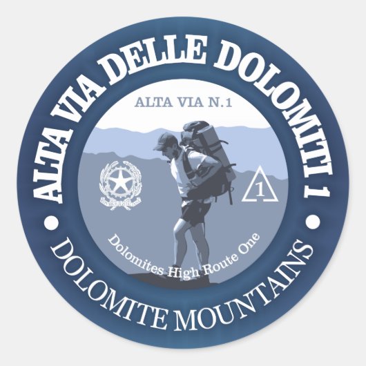Alta Via 1 Runder Aufkleber (Vorderseite)