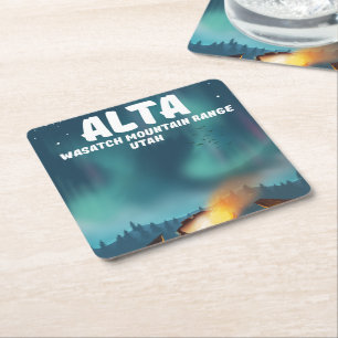 Alta Wasatch-Gebirgskette Utah Rechteckiger Pappuntersetzer