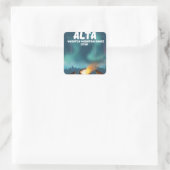 Alta Wasatch Mountain Range Utah Quadratischer Aufkleber (Tasche)