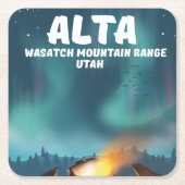 Alta Wasatch Mountain Range Utah Rechteckiger Pappuntersetzer (Vorderseite)