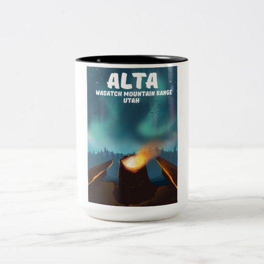 Alta Wasatch Mountain Range Utah Zweifarbige Tasse (Mittel)