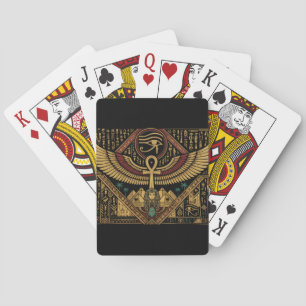 Altägyptische Motive Ankh-Symbol & Horusauge Spielkarten