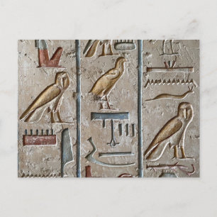 Altägyptische Pharaonen Hieroglyphen gravieren Tex Postkarte