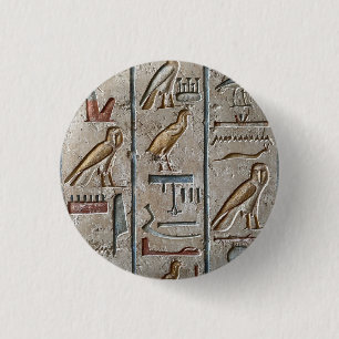 Altägyptische Pharaonen Hieroglyphen Gravur Text Button