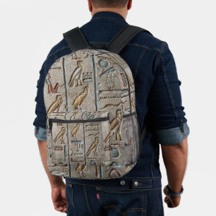 Altägyptische Pharaonen Hieroglyphen Text eingravi Bedruckter Rucksack