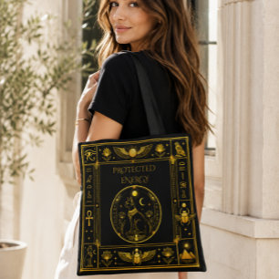Altägyptische Symbole Schwarz Gold Muster Luxus Tasche