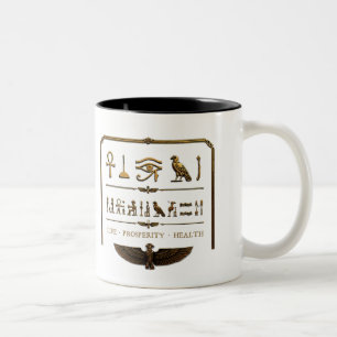 Altägyptischer goldener Horusauge-Zweifarben-Mug Zweifarbige Tasse