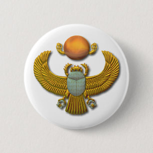 Altägyptischer Heiliger Skarabäus - Gold Button