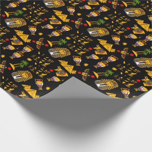 Altägyptischer Hieroglyphischer Muster Hintergrund Geschenkpapier (Ecke)