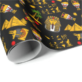 Altägyptischer Hieroglyphischer Muster Hintergrund Geschenkpapier (Rolleneckpunkt)