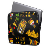 Altägyptischer Hieroglyphischer Muster Hintergrund Laptopschutzhülle (Vorderseite Links)