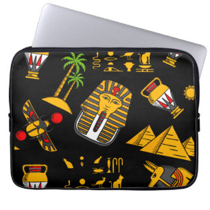 Altägyptischer Hieroglyphischer Muster Hintergrund Laptopschutzhülle