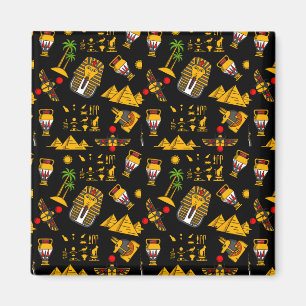Altägyptischer Hieroglyphischer Muster Hintergrund Magnet