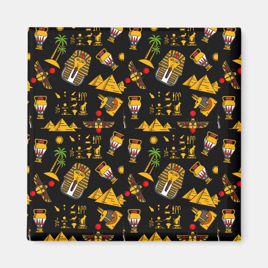 Altägyptischer Hieroglyphischer Muster Hintergrund Magnet (Vorne)