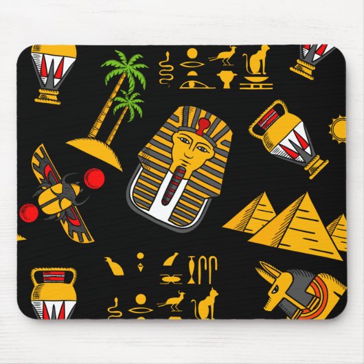 Altägyptischer Hieroglyphischer Muster Hintergrund Mousepad (Vorne)