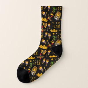 Altägyptischer Hieroglyphischer Muster Hintergrund Socken