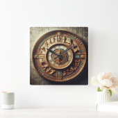 Altägyptischer Hintergrund 02 Quadratische Wanduhr (Zuhause)