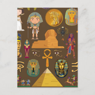 Altägyptisches Hieroglyphen-Muster-Symbol  Postkarte