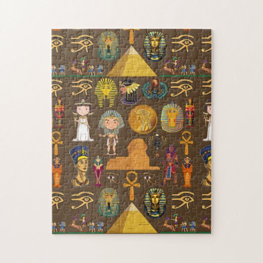 Altägyptisches Hieroglyphen-Mustersymbol Puzzle (Vertikal)