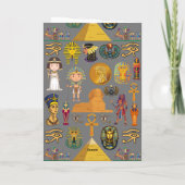 Altägyptisches Hieroglyphenmuster - Pharao Karte (Rückseite)