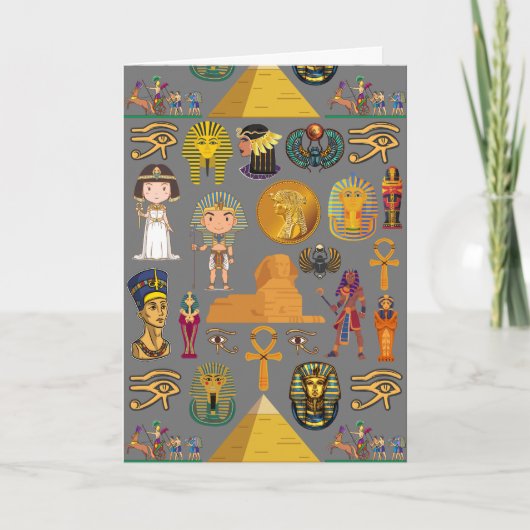 Altägyptisches Hieroglyphenmuster - Pharao Karte (Vorderseite)